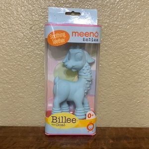 NIB Meeno Babies Billee The Goat Baby Blue All Natural Soothing Teether